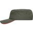 Military Sandwich Cap - Sandwich Cap im Military-Stil aus robustem Baumwollcanvas (olive/red) (Art.-Nr. CA743953)