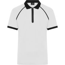 Men's Zip-Polo - Polo mit Reißverschluss aus Funktions-Polyester für Promotion, Sport und Freizeit [Gr. 3XL] (white/black) (Art.-Nr. CA760337)