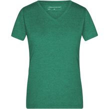 Ladies' Heather T-Shirt - Modisches T-Shirt mit V-Ausschnitt [Gr. L] (green-melange) (Art.-Nr. CA764017)