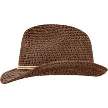 Summer Hat - Stylischer Hut in aufwendiger Häkeloptik mit kontrastfarbener Kordel [Gr. S/M] (Braun) (Art.-Nr. CA768651)