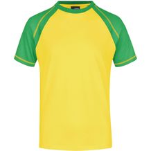 Men's Raglan-T - T-Shirt in sportlicher, zweifarbiger Optik [Gr. XXL] (yellow/frog) (Art.-Nr. CA780577)