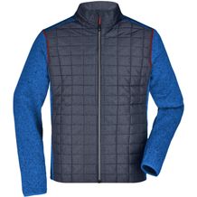 Men's Knitted Hybrid Jacket - Strickfleecejacke im stylischen Materialmix [Gr. L] (royal-melange/anthracite-melange) (Art.-Nr. CA789008)