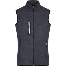 Ladies' Knitted Fleece Vest - Strickfleece Weste mit Stehkragen [Gr. M] (dark-grey-melange/silver) (Art.-Nr. CA790102)