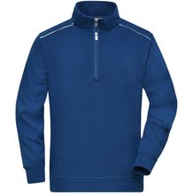 Workwear Half-Zip Sweat - Sweatshirt mit Stehkragen, Reißverschluss und Kontrastpaspel [Gr. S] (dark-royal) (Art.-Nr. CA790351)