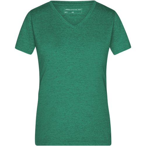 Ladies' Heather T-Shirt - Modisches T-Shirt mit V-Ausschnitt [Gr. M] (Art.-Nr. CA794877) - Hochwertige Melange Single Jersey...