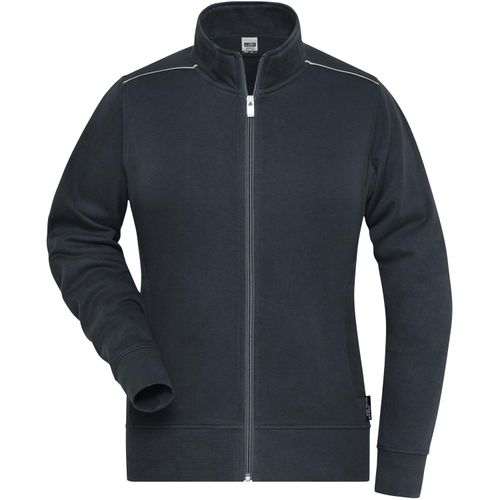 Ladies' Workwear Sweat-Jacket - Sweatjacke mit Stehkragen und Kontrastpaspel [Gr. XL] (Art.-Nr. CA807702) - Strapazierfähige, pflegeleichte Baumwol...