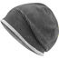 Structured Beanie - Stretchfleece-Mütze mit Kontrastabschluss (black/grey-heather) (Art.-Nr. CA814543)