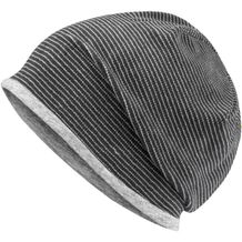 Structured Beanie - Stretchfleece-Mütze mit Kontrastabschluss [Gr. one size] (black/grey-heather) (Art.-Nr. CA814543)