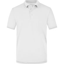 Men's Elastic Polo - Hochwertiges Poloshirt mit Kontraststreifen [Gr. L] (white/black) (Art.-Nr. CA820281)