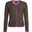 Ladies' Traditional Knitted Jacket - Strickjacke im klassischen Trachtenlook [Gr. XL] (brown-melange/purple/purple) (Art.-Nr. CA831685)