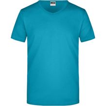 Men's Slim Fit V-T - Figurbetontes V-Neck-T-Shirt [Gr. M] (caribbean-blue) (Art.-Nr. CA834770)