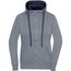 Ladies' Lifestyle Zip-Hoody - Sweatjacke mit Reißverschluss und Kapuze [Gr. XL] (grey-melange/navy) (Art.-Nr. CA835934)