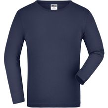 Junior Shirt Long-Sleeved Medium - Langarm T-Shirt aus Single Jersey [Gr. L] (navy) (Art.-Nr. CA845860)