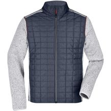 Men's Knitted Hybrid Jacket - Strickfleecejacke im stylischen Materialmix [Gr. XL] (light-melange/anthracite-melange) (Art.-Nr. CA851014)