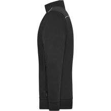 Men's Workwear Sweat-Jacket - Sweat-Jacke mit Stehkragen und Kontrastpaspel (black) (Art.-Nr. CA860713)