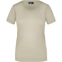 Ladies' Basic-T - Leicht tailliertes T-Shirt aus Single Jersey [Gr. L] (stone) (Art.-Nr. CA863205)