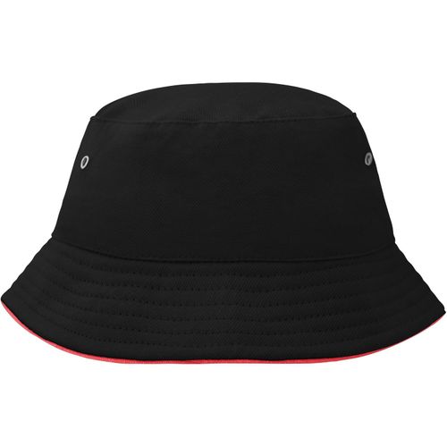 Fisherman Piping Hat for Kids - Trendiger Kinderhut aus weicher Baumwolle (Art.-Nr. CA879715) - Paspel an Krempe teilweise kontrastfarbi...