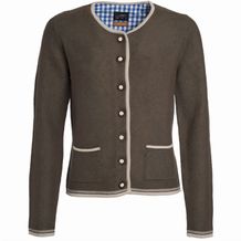 Ladies' Traditional Knitted Jacket - Strickjacke im klassischen Trachtenlook [Gr. L] (brown-melange/beige/royal) (Art.-Nr. CA886089)