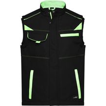 Workwear Softshell Vest - Funktionelle Softshellweste mit hochwertiger Ausstattung [Gr. 6XL] (black/lime-green) (Art.-Nr. CA897545)
