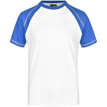 Men's Raglan-T - T-Shirt in sportlicher, zweifarbiger Optik [Gr. L] (white/royal) (Art.-Nr. CA904098)