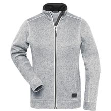 Ladies' Knitted Workwear Fleece Jacket - Pflegeleichte Strickfleece-Jacke [Gr. M] (white-melange/carbon) (Art.-Nr. CA904558)
