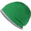 Structured Beanie - Stretchfleece-Mütze mit Kontrastabschluss (fern-green/grey-heather) (Art.-Nr. CA905124)