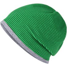 Structured Beanie - Stretchfleece-Mütze mit Kontrastabschluss [Gr. one size] (fern-green/grey-heather) (Art.-Nr. CA905124)