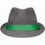 Street Style - Stylisher, sommerlicher Streetwear Hut mit breitem kontrastfarbigem Band [Gr. S/M] (grey/green) (Art.-Nr. CA909115)