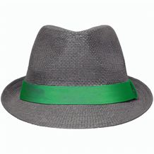 Street Style - Stylisher, sommerlicher Streetwear Hut mit breitem kontrastfarbigem Band [Gr. S/M] (grey/green) (Art.-Nr. CA909115)