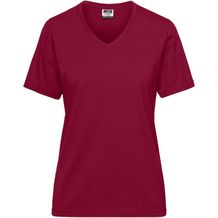 Ladies' BIO Workwear T-Shirt - Strapazierfähiges und pflegeleichtes T-Shirt [Gr. XL] (wine) (Art.-Nr. CA910389)