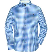Men's Traditional Shirt - Damenbluse und Herrenhemd im klassischen Trachtenlook [Gr. XL] (royal/white) (Art.-Nr. CA915246)