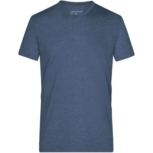 Men's Heather T-Shirt - Modisches T-Shirt mit V-Ausschnitt [Gr. M] (Art.-Nr. CA924797) - Hochwertige Melange Single Jersey...