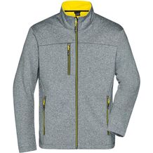 Men's Softshell Jacket - Softshell-Jacke in Melange-Optik [Gr. XL] (dark-melange/yellow) (Art.-Nr. CA936838)