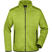 Men's Knitted Fleece Jacket - Modische Strickfleece Jacke mit Stehkragen [Gr. XXL] (kiwi-melange/royal) (Art.-Nr. CA950911)