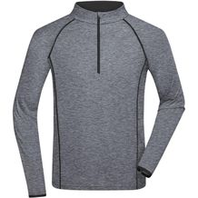 Men's Sports Shirt Longsleeve - Langarm Funktionsshirt für Fitness und Sport [Gr. L] (black-melange/black) (Art.-Nr. CA968412)