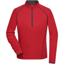 Ladies' Sports Shirt Longsleeve - Langarm Funktionsshirt für Fitness und Sport [Gr. XS] (red/black) (Art.-Nr. CA969793)