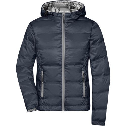 Ladies' Hooded Down Jacket - Daunenjacke mit Kapuze in neuem Design, Steppung der Jacke ist geklebt und nicht genäht [Gr. XS] (Art.-Nr. CA970538) - Softes, leichtes, wind- und wasserabweis...