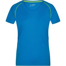 Ladies' Sports T-Shirt - Funktions-Shirt für Fitness und Sport [Gr. L] (bright-blue/bright-yellow) (Art.-Nr. CA970604)