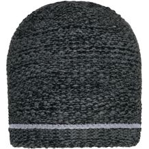 Coarse Knitted Beanie - Grob gestrickte Wintermütze (black-melange/silver) (Art.-Nr. CA972845)