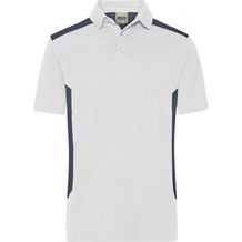 Men's Workwear Polo - Strapazierfähiges und pflegeleichtes Polo mit Kontrasteinsätzen [Gr. S] (white/carbon) (Art.-Nr. CA973800)
