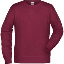 Men's Sweat - Klassisches Sweatshirt mit Raglanärmeln [Gr. 5XL] (burgundy-melange) (Art.-Nr. CA974676)