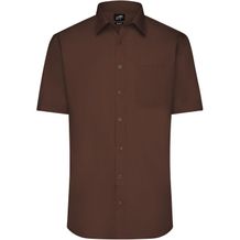 Men's Shirt Shortsleeve Poplin - Klassisches Shirt aus pflegeleichtem Mischgewebe [Gr. M] (Brown) (Art.-Nr. CA975472)