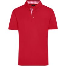 Men's Traditional Polo - Klassisches Polo im Trachtenlook [Gr. 3XL] (red/red-white) (Art.-Nr. CA976292)