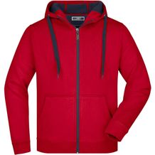 Men's Doubleface Jacket - Sportive Jacke mit Kapuze [Gr. L] (red/carbon) (Art.-Nr. CA980182)