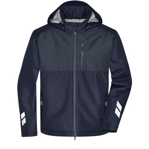Padded Hardshell Workwear Jacket - Professionelle, wattierte, wind- und wasserdichte, atmungsaktive Arbeitsjacke für extreme Wetterbedingungen [Gr. 5XL] (Art.-Nr. CA984274) - Wärmende sorona®AURA Wattierung
Strapa...