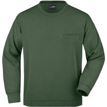 Men's Round Sweat Pocket - Klassisches Sweatshirt mit Brusttasche [Gr. 3XL] (dark-green) (Art.-Nr. CA985675)