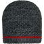Coarse Knitted Beanie - Grob gestrickte Wintermütze (black-melange/red) (Art.-Nr. CA986184)