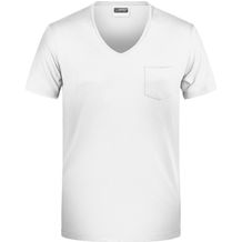Men's-T Pocket - T-Shirt mit modischer Brusttasche [Gr. L] (white) (Art.-Nr. CA994456)