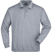 Polo-Sweat Heavy - Klassisches Komfort Polo-Sweatshirt [Gr. M] (grey-heather) (Art.-Nr. CA995062)