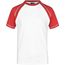 Men's Raglan-T - T-Shirt in sportlicher, zweifarbiger Optik [Gr. M] (white/red) (Art.-Nr. CA996302)